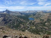 024  Looking down from Tioga Peak to Tioga Lake and Tioga Road crossing Tioga Pass