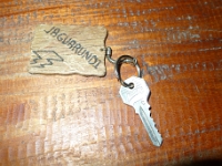 P1200029  A key to our cabana. Jaguars were not the problem. Roosters on the other hand...